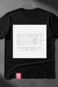 STR8 SHOT - Clothing Co. White Square Outline Tee - STR8 SHOT CLOTHING COMPANY