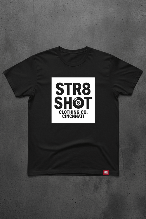 STR8 SHOT - Clothing Co. White Square Solid Tee - STR8 SHOT CLOTHING COMPANY