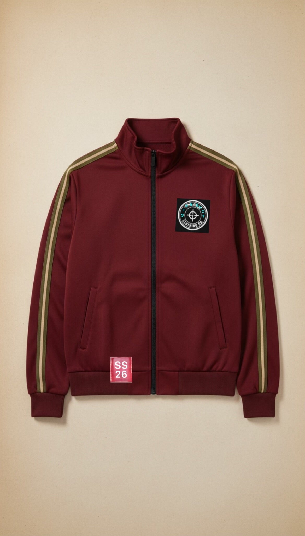 STR8 SHOT - Track Jacket (Maroon) - STR8 SHOT CLOTHING COMPANY